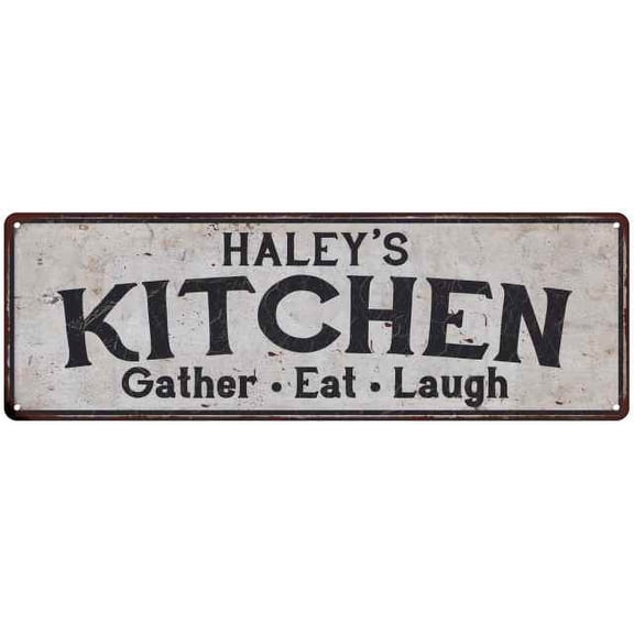 HALEY's Kitchen Rustic Chic Decor Gift 8x24 Sign 108240051120