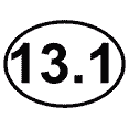 thumbnail image 1 of HALF MARATHON Sticker - Orignal Artwork Vinyl - Reflective Oval Decal Sticker - 3.5" x 4.75", 1 of 1