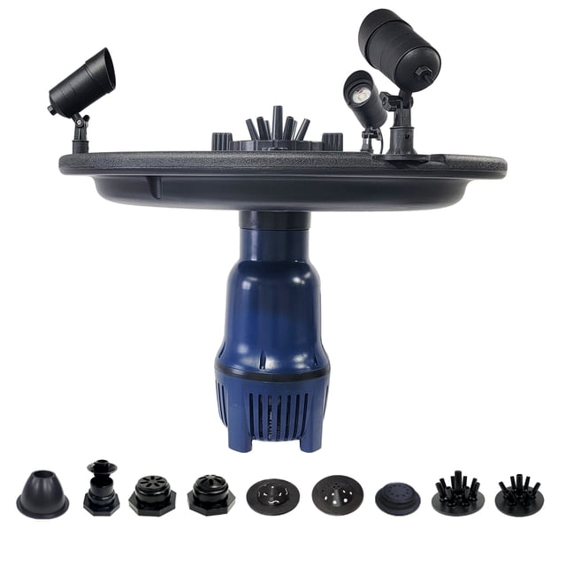 OASE Floating Fountain Kit For Ponds & Lakes - 1/4 HP, 2300 GPH, With LED Lights (Model 45383)