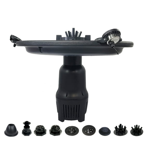 HALF OFF PONDS 1 HP Floating Fountain | 100 foot Cord | 12 Patterns | White Lights | Surface Aeration for Ponds | AQF150003X3W-100