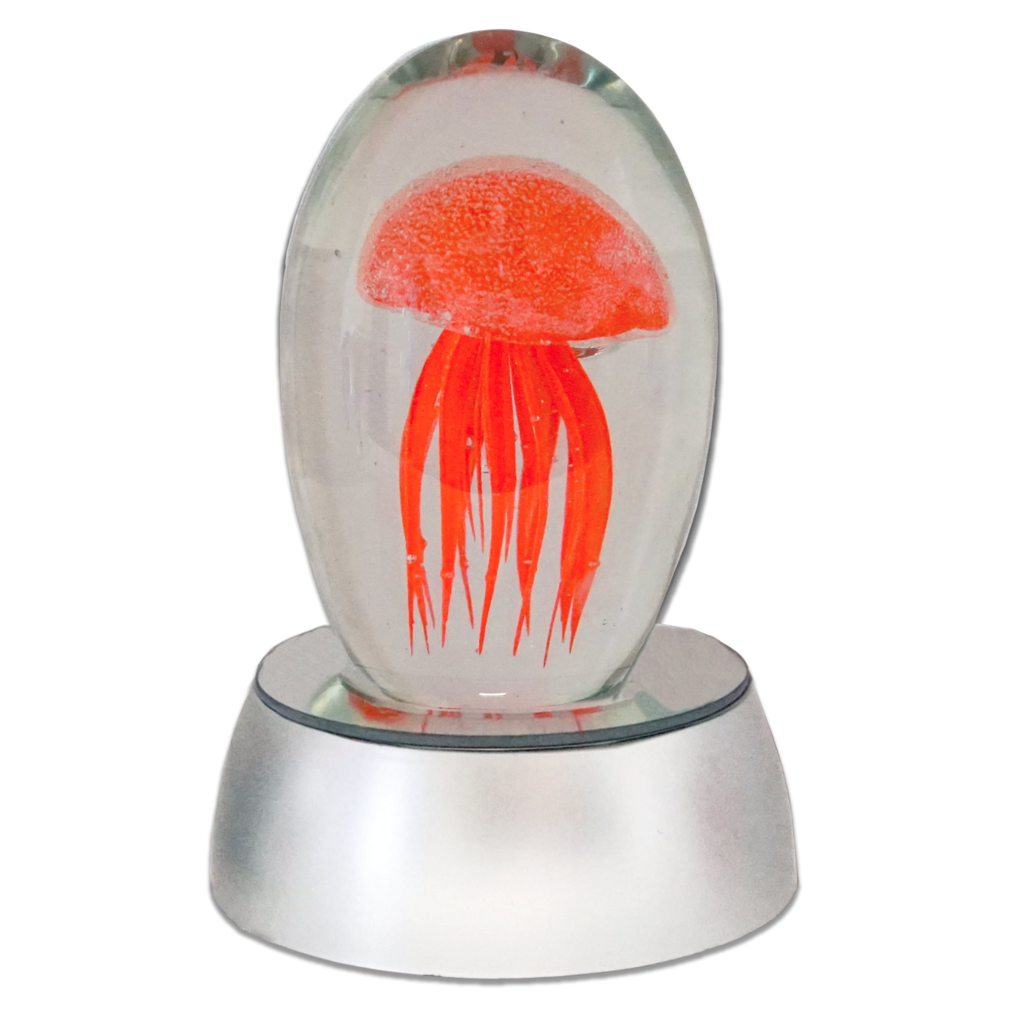 Half Off Ponds Small 3 in Orange Glass Jellyfish Paperweight with RGB ...