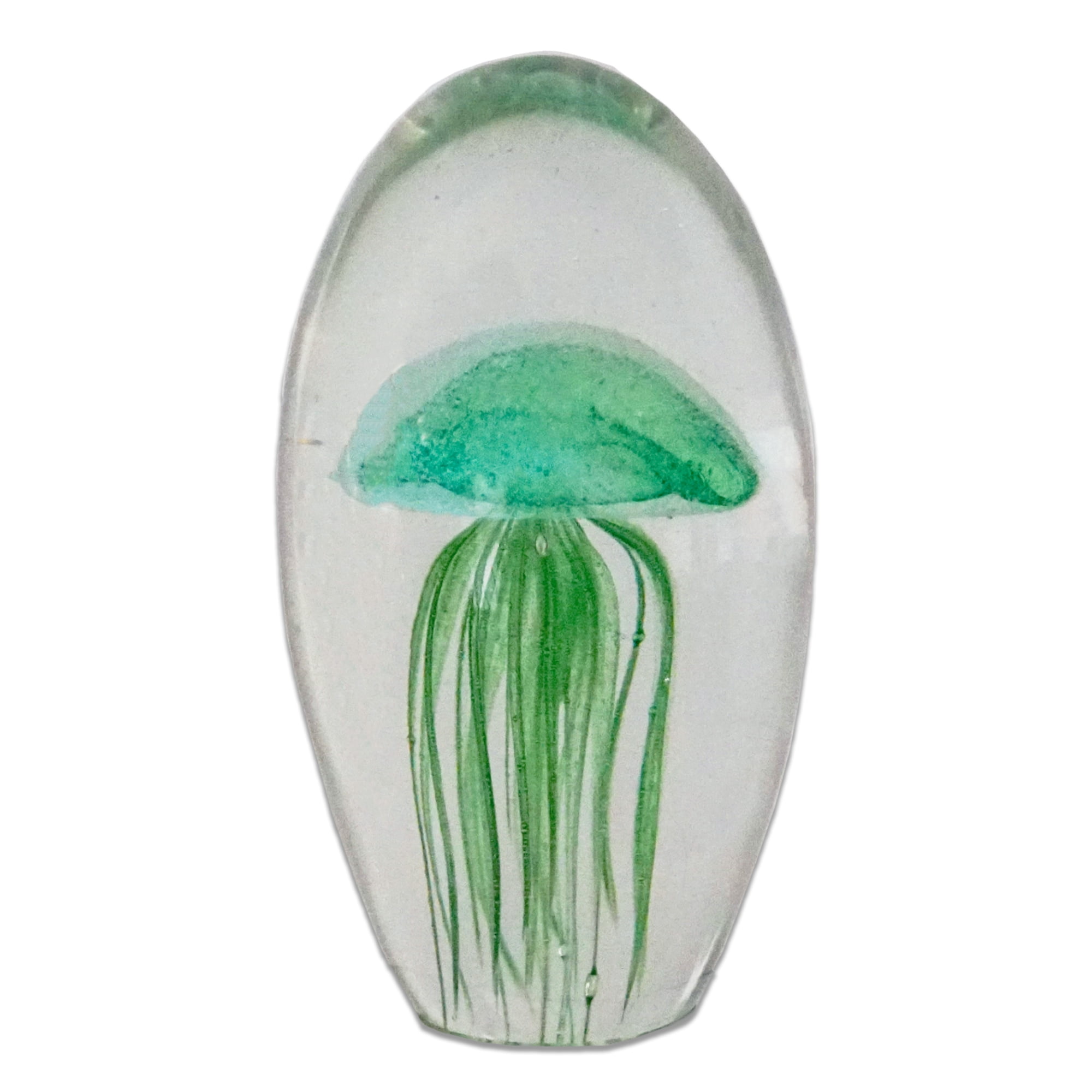 Half Off Ponds Large 6 in Green Glass Jellyfish Paperweight - Walmart.com