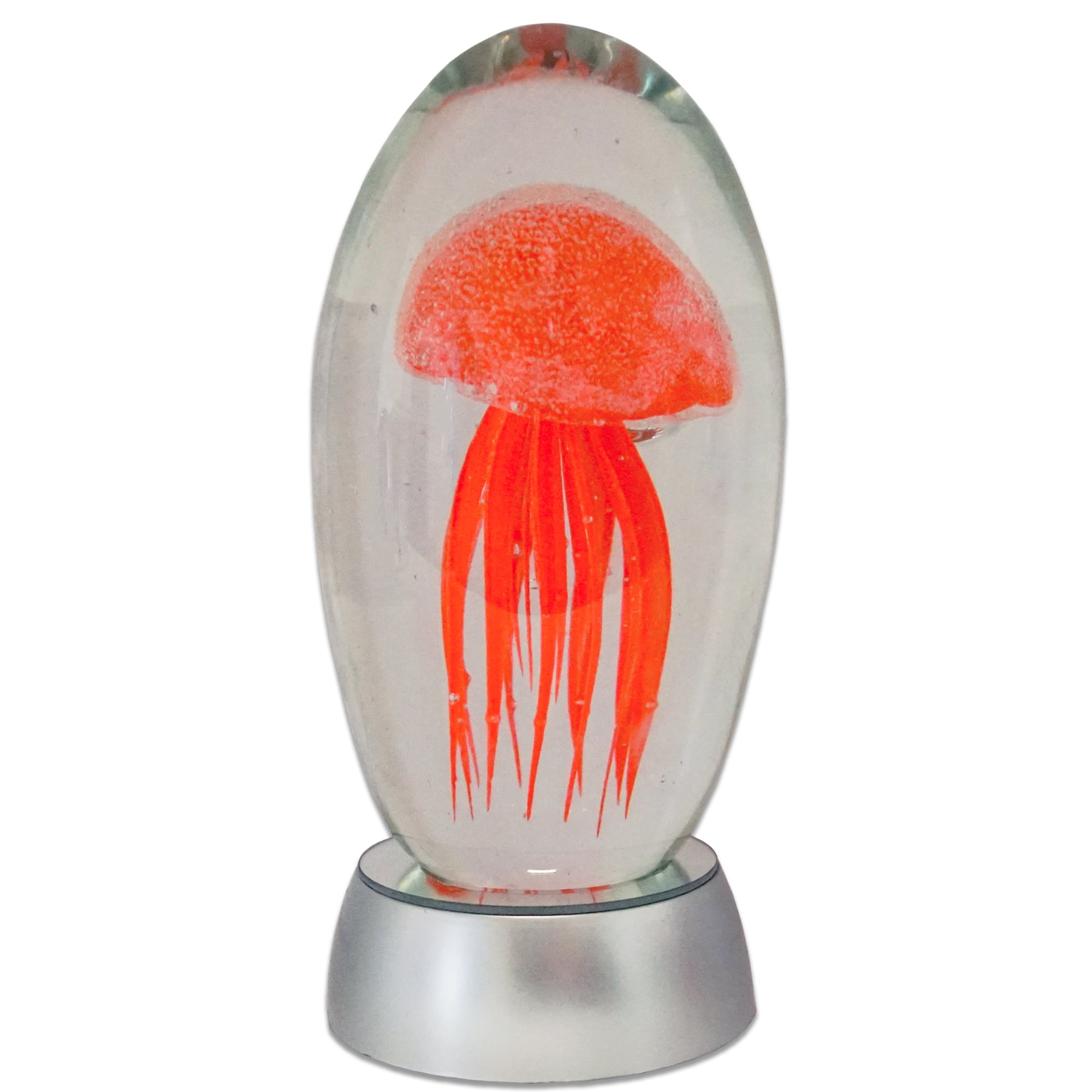 Half Off Ponds Large 6 in Orange Glass Jellyfish Paperweight with RGB ...
