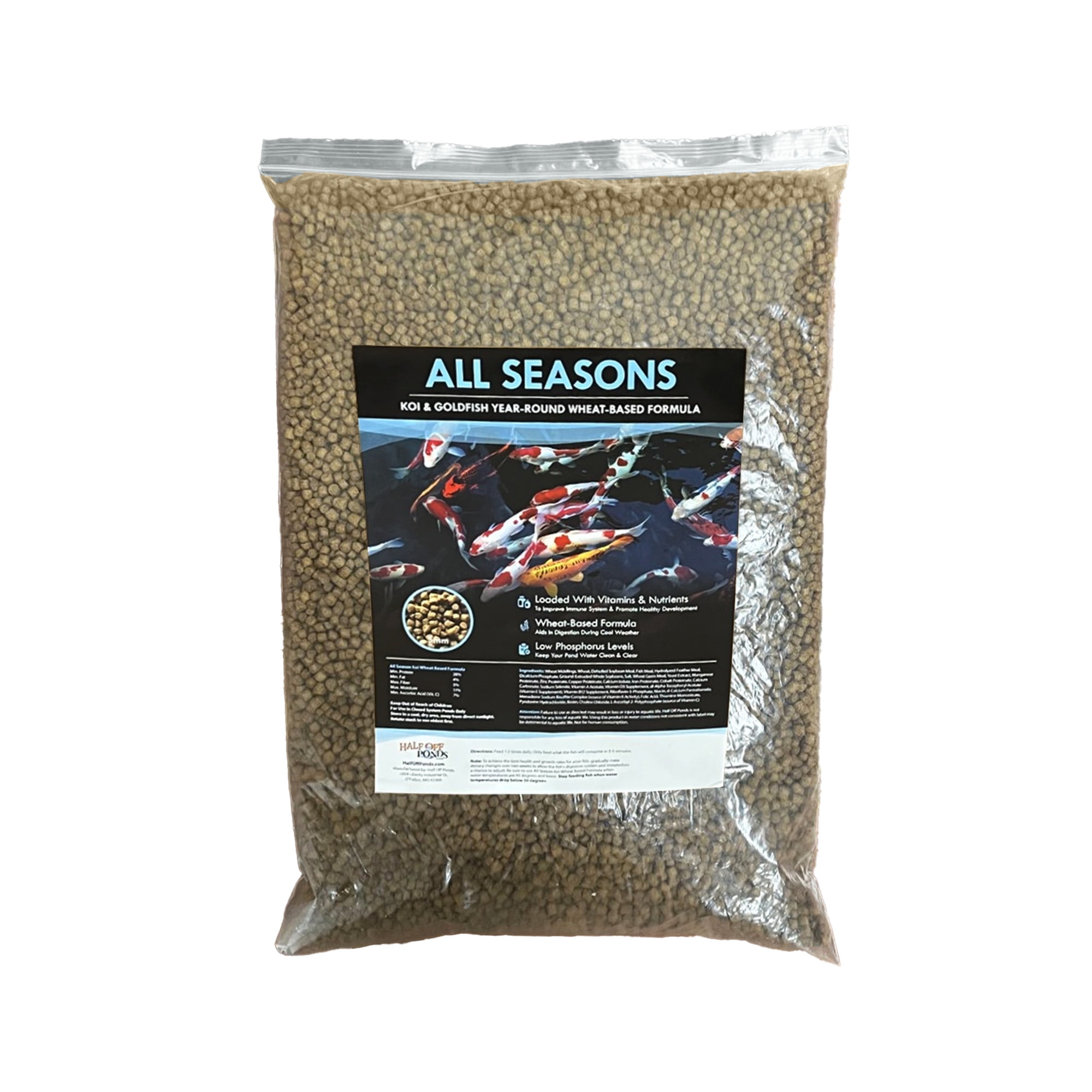 All Seasons Koi and Goldfish Food Pellets  5 lbs.