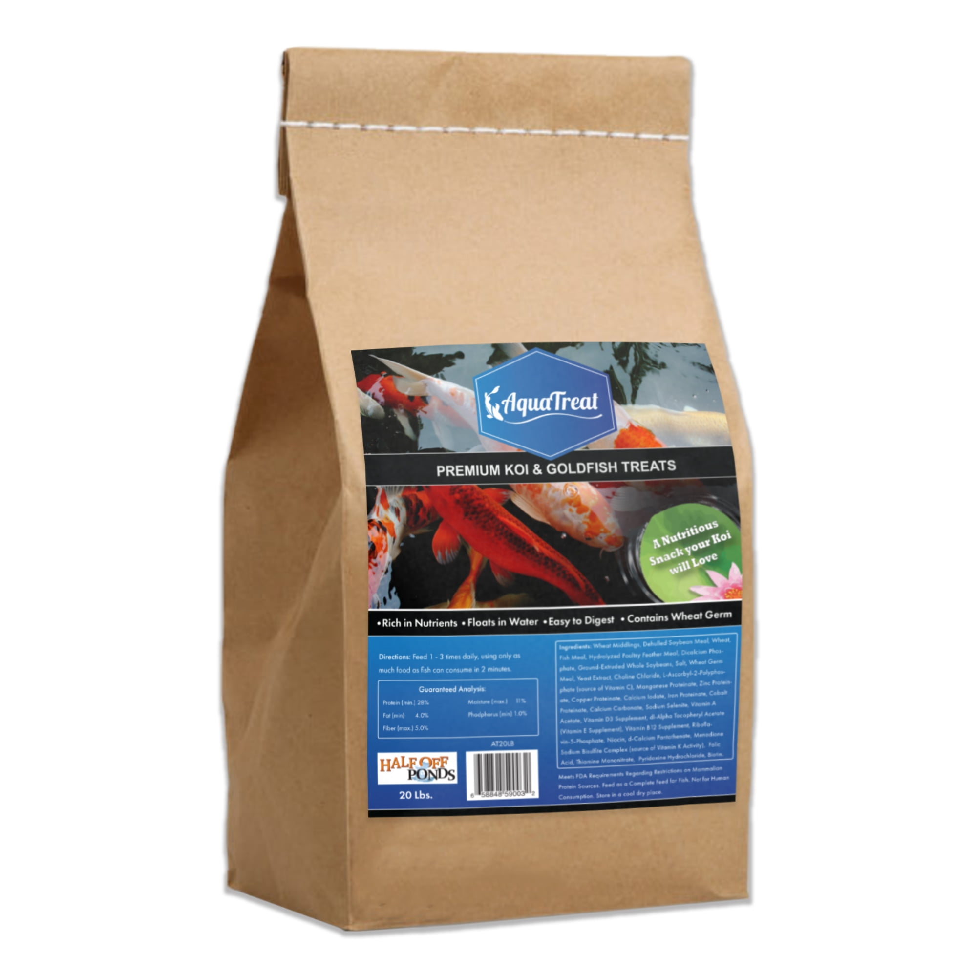 AquaTreat Premium Koi & Goldfish Treats 20 lbs. - AT20LB
