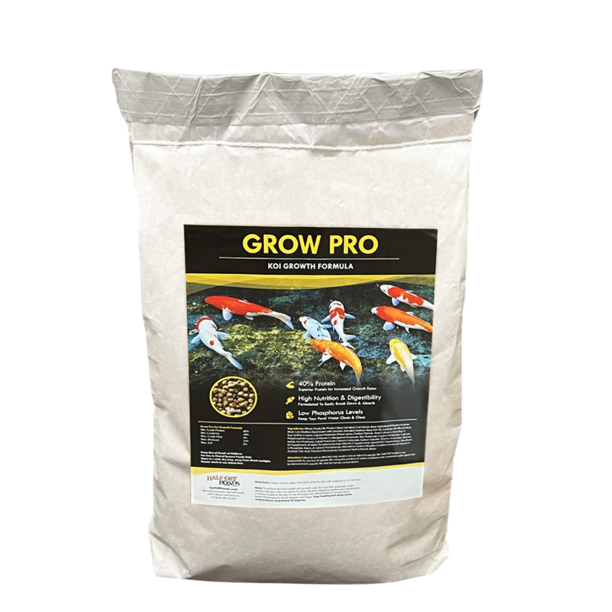 Half Off Ponds Grow Pro Koi & Goldfish 3 mm Food Pellets – 10 lbs Bag