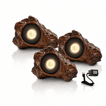 Half Off Ponds LumiNight LED Rock Light Kit, (3) 1.5-Watt Lights with Photocell, Transformer and Remote for Pond and Landscape