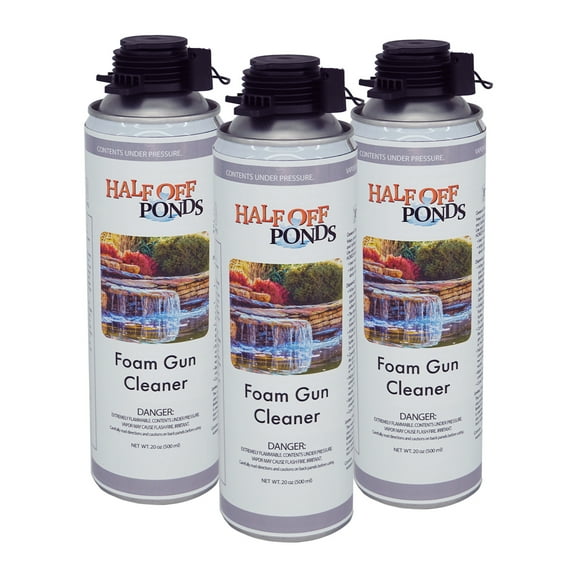 Half Off Ponds Foam Gun Cleaner, 3 Pack 20 oz Solvent for Foam and Adhesive, Tool Cleaner for Ponds and Rockwork