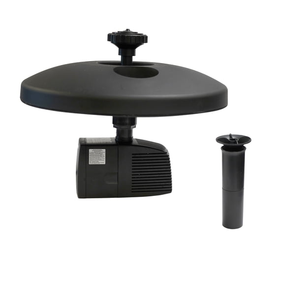 Half Off Ponds Small Floating Fountain with 750 GPH Pump, RGB LED Lights, Adjustable Spray, 30 ft Cord