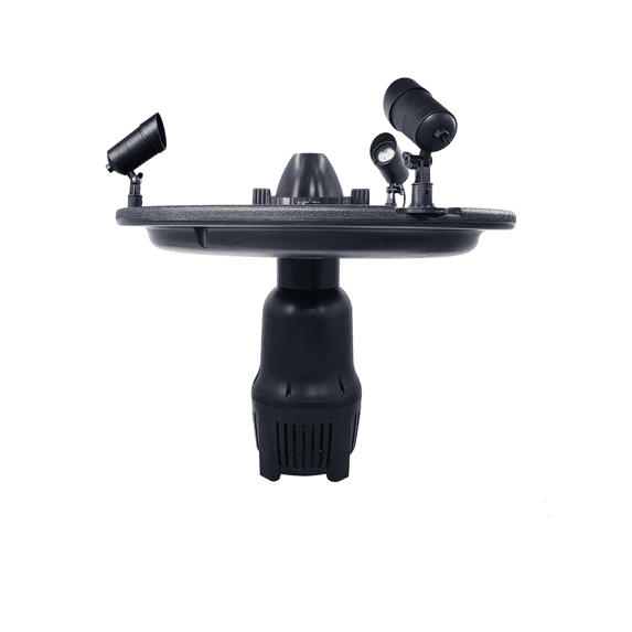 Half Off Ponds Floating Fountain, 1 HP, Color-Changing LED Lights, 15000 GPH, 100 ft Cord, 3 Nozzles