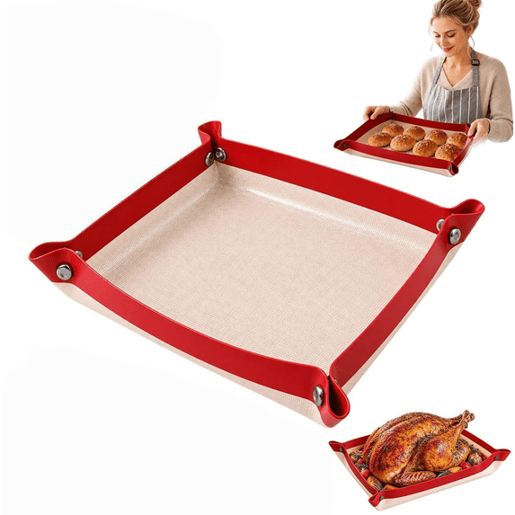 HALFOPM Snap Lock Leakproof Silicone Baking Mat, Non-Stick Oven Baking ...