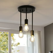 HALIGATE 3-Light Industrial Ceiling Light Fixture Farmhouse Kitchen Light Fixtures for Ceiling  House Entryway Light Fixture Suitable for Bedroom Dining Room Hallway, E26 Base