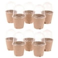 HALJEN Flowerpot Big Clear Nursery Pots with Humidity Dome 10 Sets Biodegradable Paper Pot