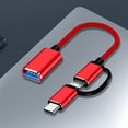 thumbnail image 1 of HALJEN Italy Travel Plug Adapter Usb C to Usb Adapter 2 in 1 Adapter Cable. Micro Usb Type C Male to Usb Female Otg Cable, 1 of 1