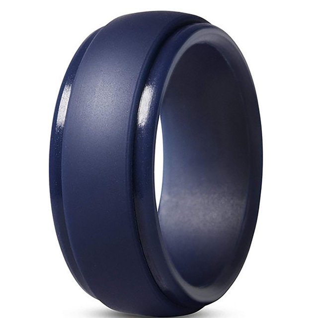 HALJEN Men's Engagement Rings Occident Couples Wedding Round Rubber