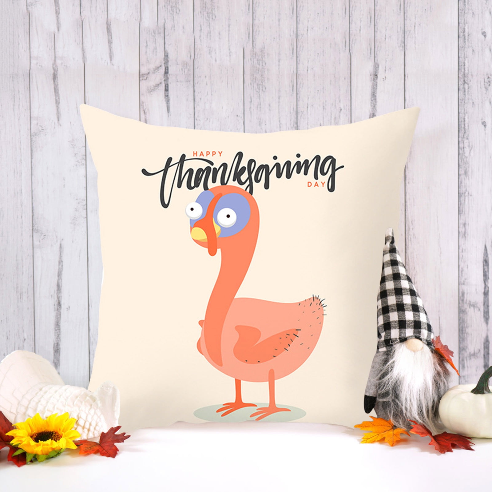 HALJEN Toddler Pillow 3 Year Old Thanksgiving Turkey Pattern Peach Skin Pillow Cover Home Sofa Pillow Cushion Cover Walmart