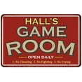 thumbnail image 1 of HALL'S Game Room Sign Vintage Look 8 x 12 Matte Finish Metal 108120001181, 1 of 1
