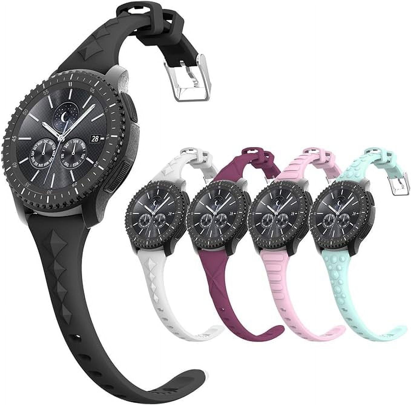 HALLEAST Compatible with Gear S3 Bands Women Watch Bands Extremely Narrow Rubber Watch Strap for Gear s3 Frontier s3 Classic Galaxy Watch 46mm Galaxy Watch 3 45mm 5 Colors 22mm Walmart