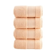 HALLEY 100% Turkish Cotton Hand Towels (Pack of 4) - Hotel & Spa Quality - Super Soft, Quick Drying & Absorbent Decorative Towels for Face, Gym, Spa, Yoga, Dishcloth, Kitchen & Bath - Coral