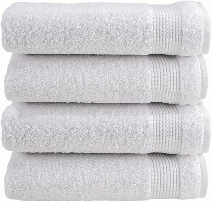 HALLEY Turkish 100% Cotton Towels (Pack of 4) Bath Towels Super Soft ...