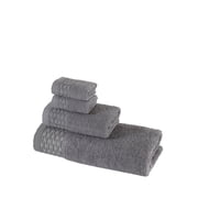HALLEY Turkish Bath Towels Set - 4 Piece Bathroom Set, Ultra Soft, Machine Washable, Highly Absorbent, 100% Cotton - Luxury Spa Quality - Gray