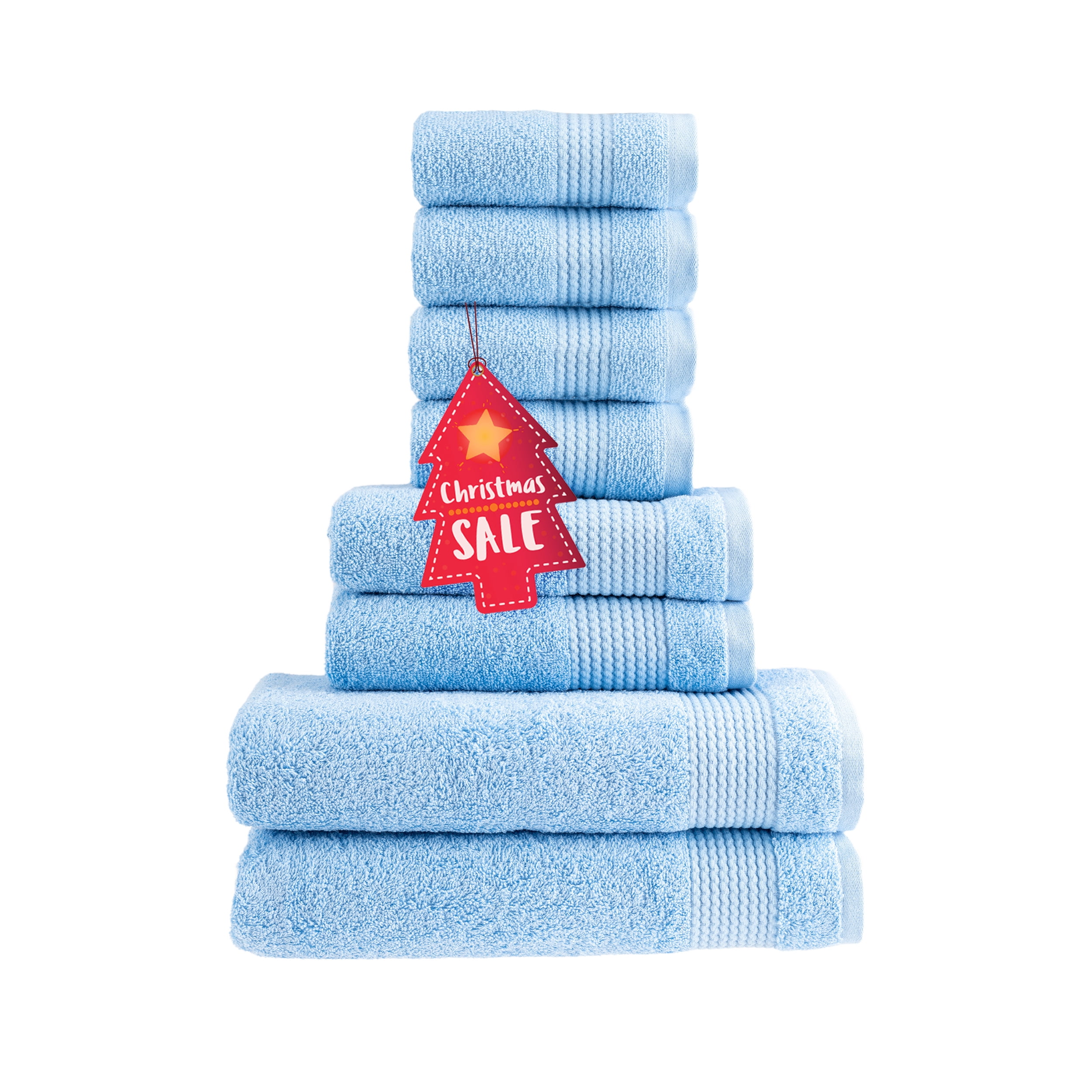 HALLEY Turkish Bath Towels Set - 8 Piece Bathroom Set, Ultra Soft ...