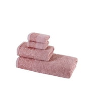 HALLEY Turkish Towels Set (4 Pieces) 650 GSM Highly Absorbent Super Soft 100% Cotton - 1 Bath Towel 1 Hand Towel 2 Washcloths - Pink