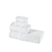 HALLEY Turkish Towels Set 4 Pieces 650 GSM Highly Absorbent Super Soft 100% Cotton - 1 Bath Towel 1 Hand Towel 2 Washcloths - White