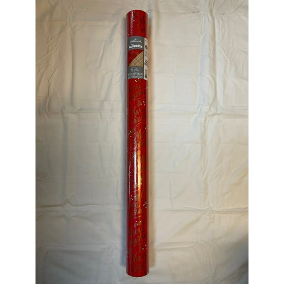 Hallmark Heavy-weight Two-sided Gift Wrap Paper, 380 SQ. FT., Red Merry Christmas