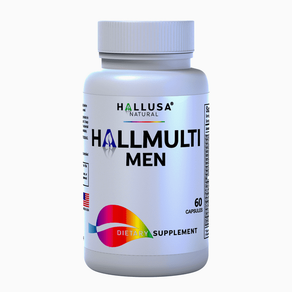HALLUSA NATURAL Men's Multivitamin - Energy & Vitality - 60 Capsules
