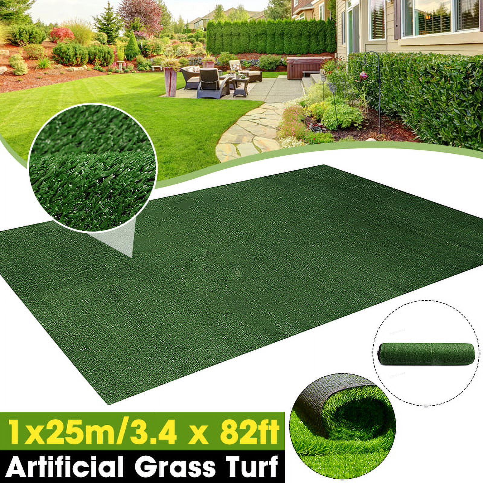 HALLOLURE Large Artificial Grass Turf Fake Grass Mat Rug Pet Dog Area