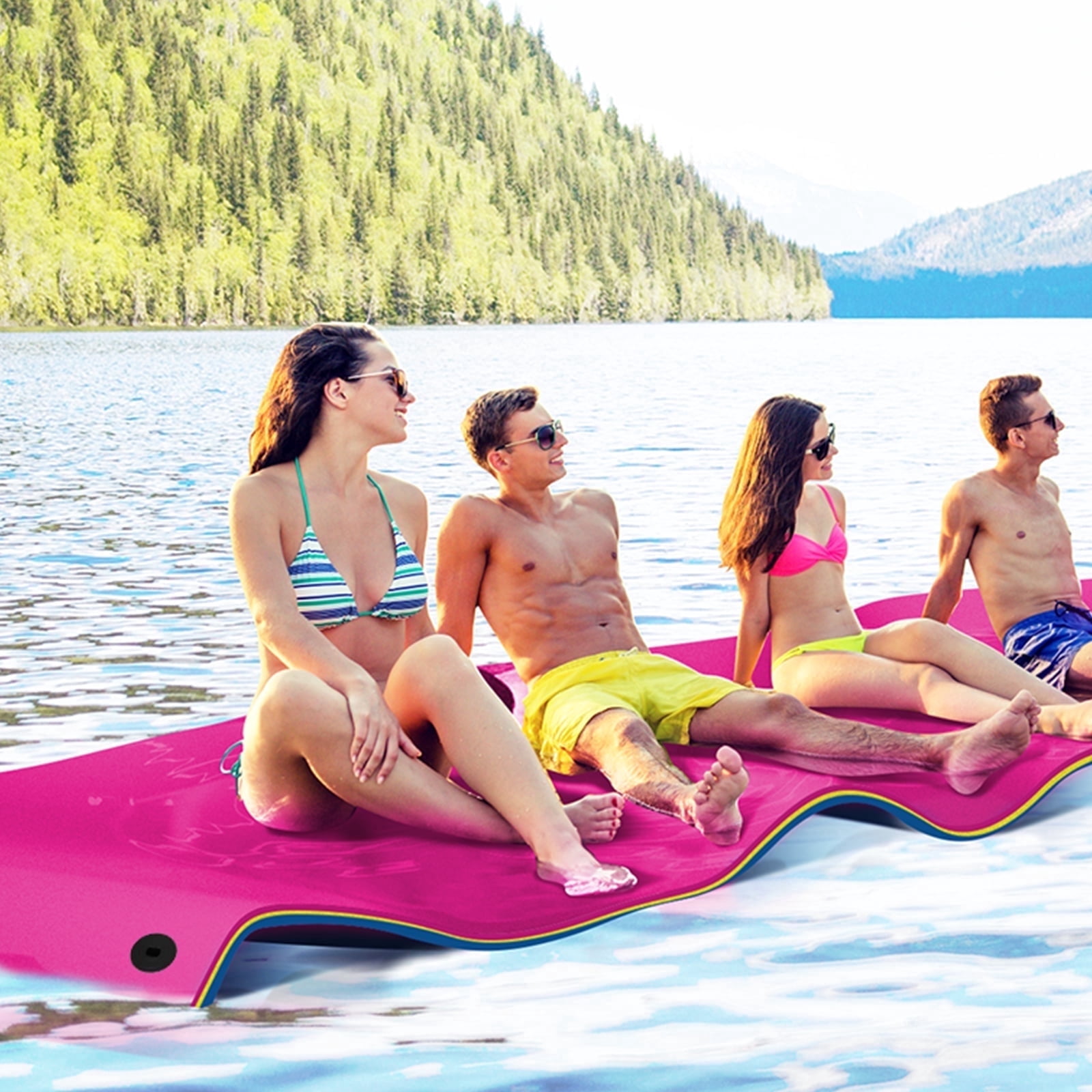 WARMOUNTS Water Floating Mat Foam Pad, 13x5FT Bouncy Tear-Resistant XPE Foam, Recreation Relaxing Lily Pad for Pool Lake River Ocean Outdoor Water Activities