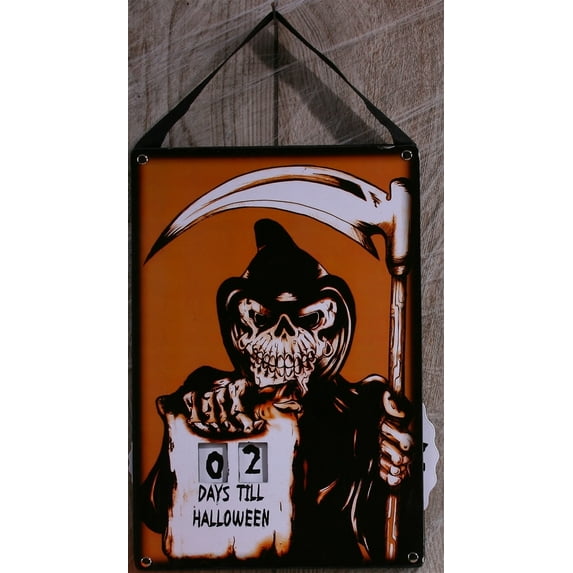 Grim Reaper Skeleton Halloween Countdown Calendar Wall Decor Prop