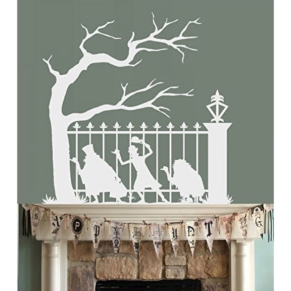 HALLOWEEN DECOR ~ Ghost Halloween (Hitchhiking) #1 ~ Wall or Window Decal (40" x 40", White) THESE ARE NOT WINDOW CLINGS