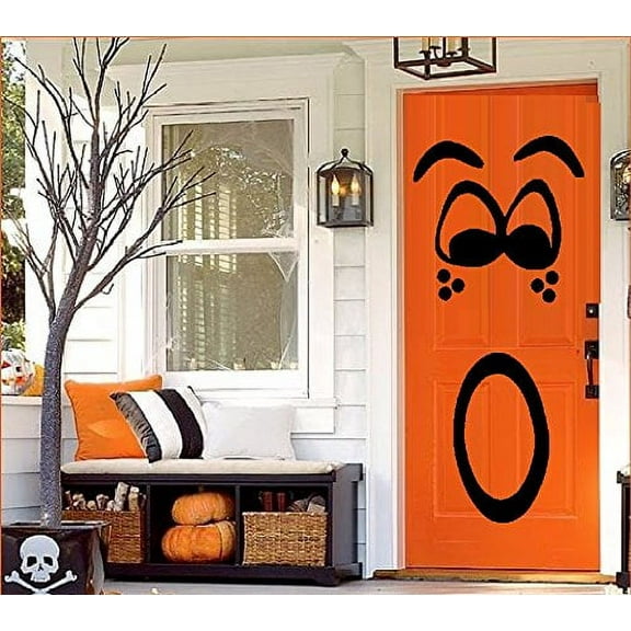 HALLOWEEN DECOR ~ PUMPKIN FACE #2 For Door, or Wall ~ HALLOWEEN: 20" x 42" THESE ARE NOT WINDOW CLINGS