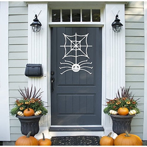 HALLOWEEN DECOR ~ SPIDER AND WEB ~ HALLOWEEN: WALL OR WINDOW DECAL, 10" X 13" THESE ARE NOT WINDOW CLINGS