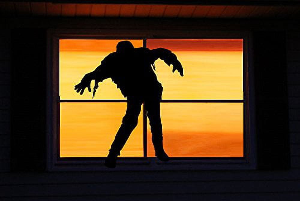 Zombie Window Scene HALLOWEEN DECOR ~ ZOMBIE #1 ~ HALLOWEEN: WALL OR WINDOW DECAL, 13