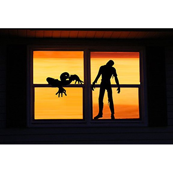 HALLOWEEN DECOR ~ ZOMBIES QTY 2 ~ HALLOWEEN: WALL OR WINDOW DECAL, 10" X 20" and 8" x 13" THESE ARE NOT WINDOW CLINGS