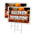 thumbnail image 1 of HALLOWEEN DECORATIONS 2 Pack Of 18" x 24" Yard Sign & Stake outdoor plastic window | Advertise Your Business | Stake Included Image On Front Only | Made in The USA, 1 of 3
