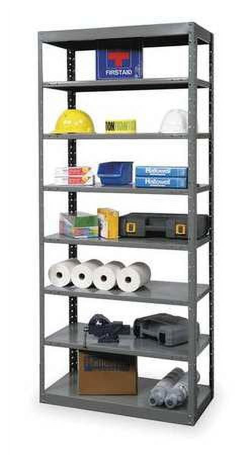 HALLOWELL DT5713-12HG Metal Shelving Unit, 12"D x 48"W x 87"H, 8 Shelves, Steel