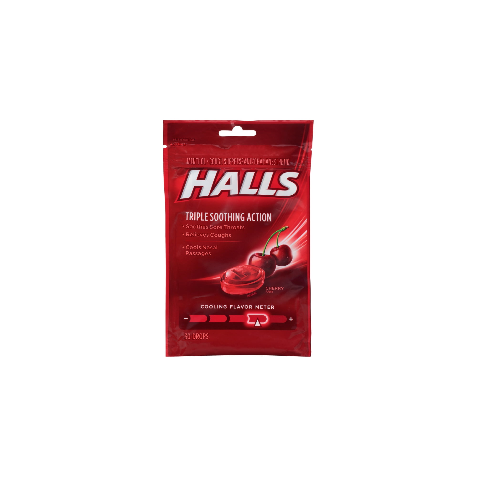 HALLS Cherry Drops Triple Soothing Action (Pack of 84) - Walmart.com