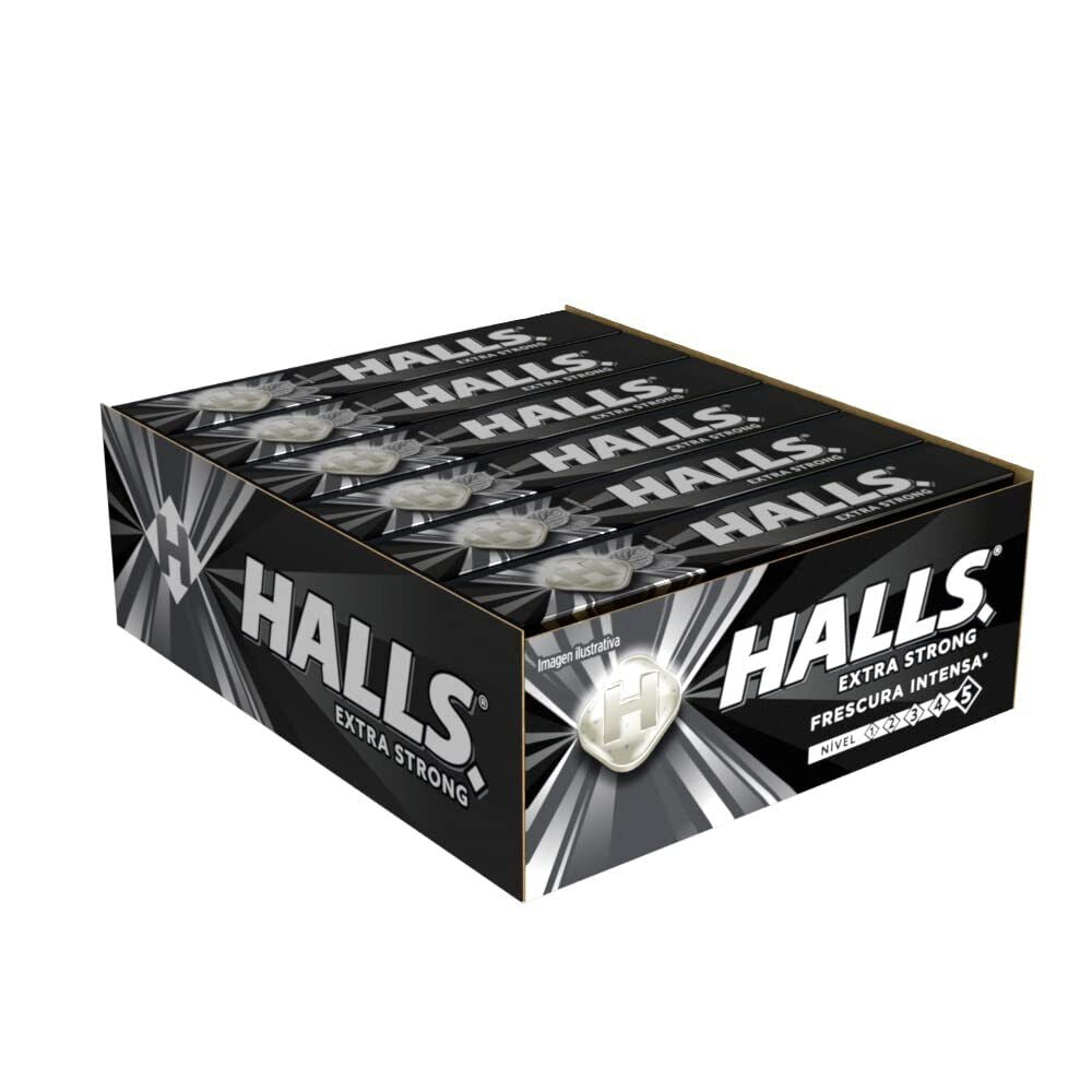HALLS Cough Drops Intense Cool Extra Strong 12 Pack