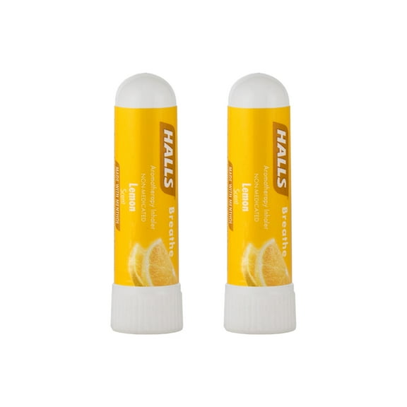 HALLS Essential Oil Lemon Aromatherapy Inhaler - 2 Pack