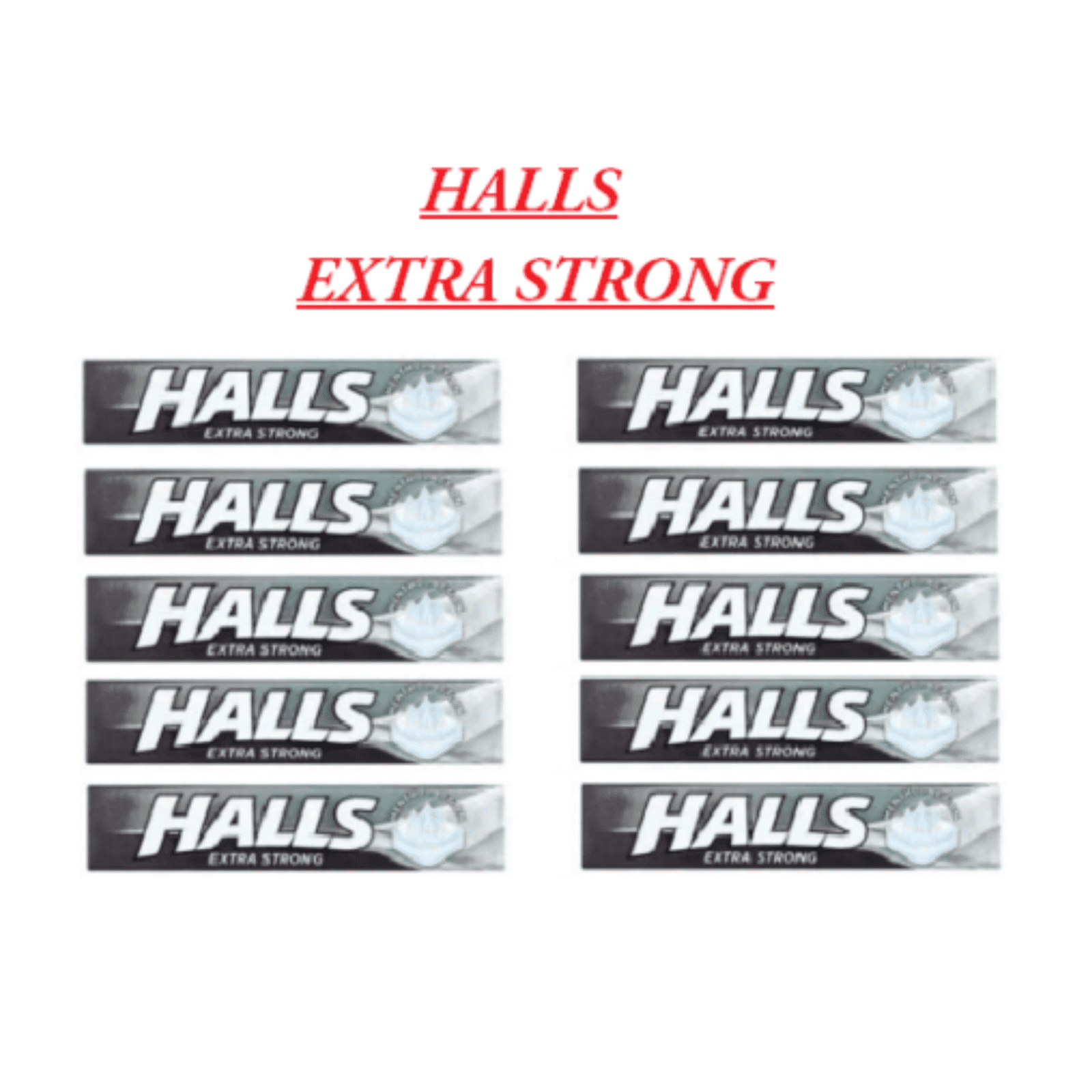 HALLS Extra Strong Cough Drops With Menthol 90 Drops (10 Sticks of
