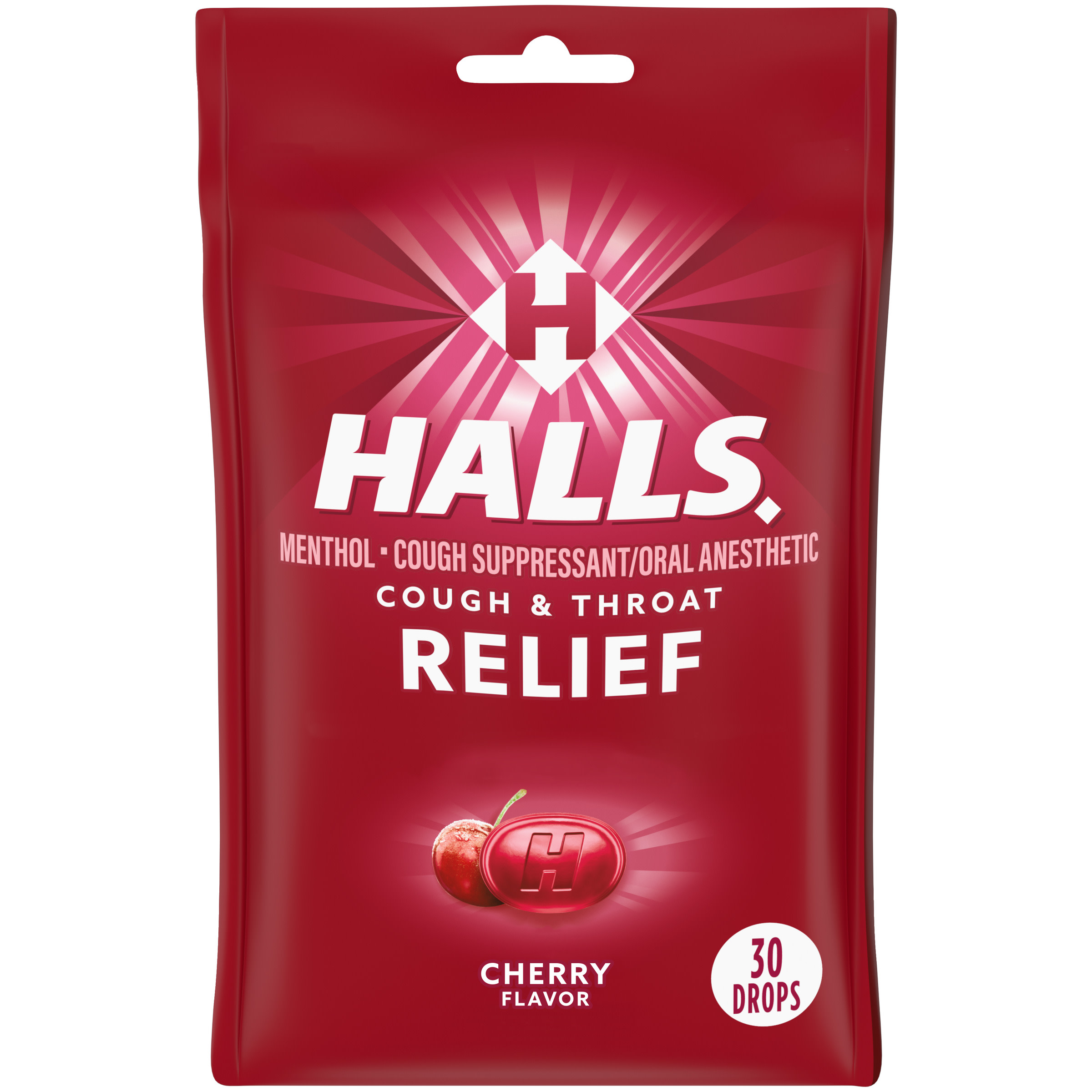 HALLS Relief Cherry Cough Drops, 30 Drops - image 1 of 12