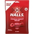 thumbnail image 1 of HALLS Cough and Throat Relief Cherry Cough Drops, Value Pack, 80 Drops, 1 of 17