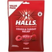 HALLS Cough and Throat Relief Cherry Cough Drops, Value Pack, 80 Drops
