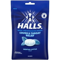 HALLS Cough and Throat Relief Mentho-Lyptus Cough Drops, 30 Drops