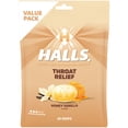 thumbnail image 1 of HALLS Throat Relief Honey Vanilla Cough Drops, FSA/HSA Eligible, Value Pack, 80 Drops, 1 of 14