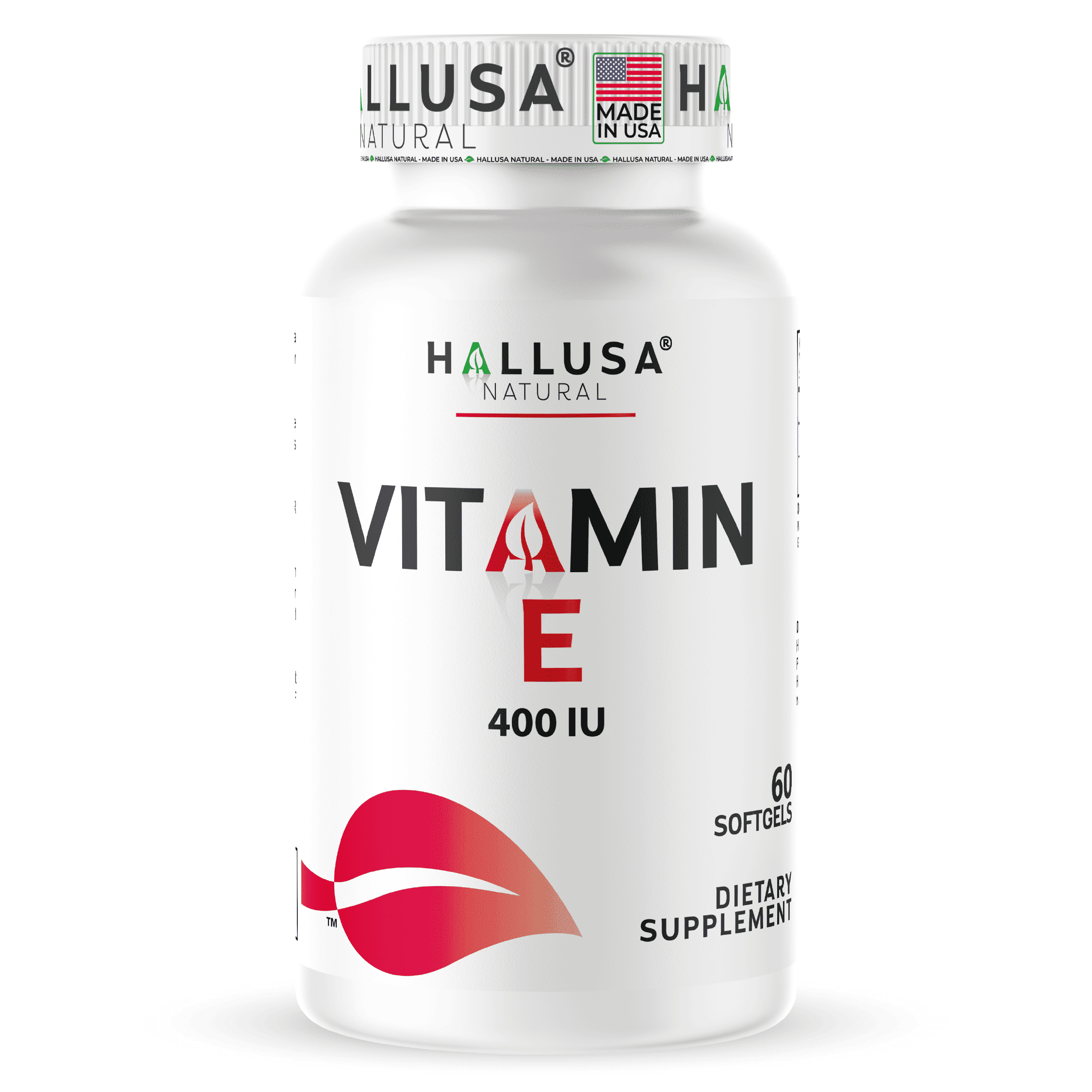 HALLUSA NATURAL Vitamin E 400 IU, Antioxidant & Immune Support, Skin ...
